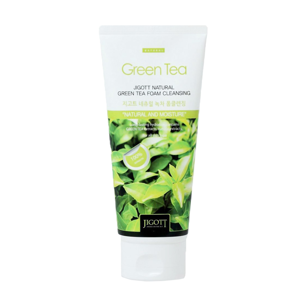 Очищувальна пінка для вмивання Jigott Natural Green Tea Foam Cleansing Зелений чай, 180 мл
