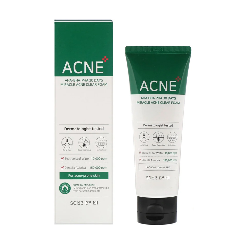 Очищувальна пінка для вмивання Some By Mi AHA, BHA, PHA 30 Days Miracle Acne Clear Foam, 100 мл
